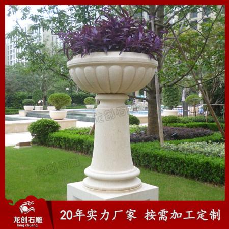 景觀(guān)石材花缽價(jià)格 石材花缽廠(chǎng)家 龍創(chuàng)石雕
